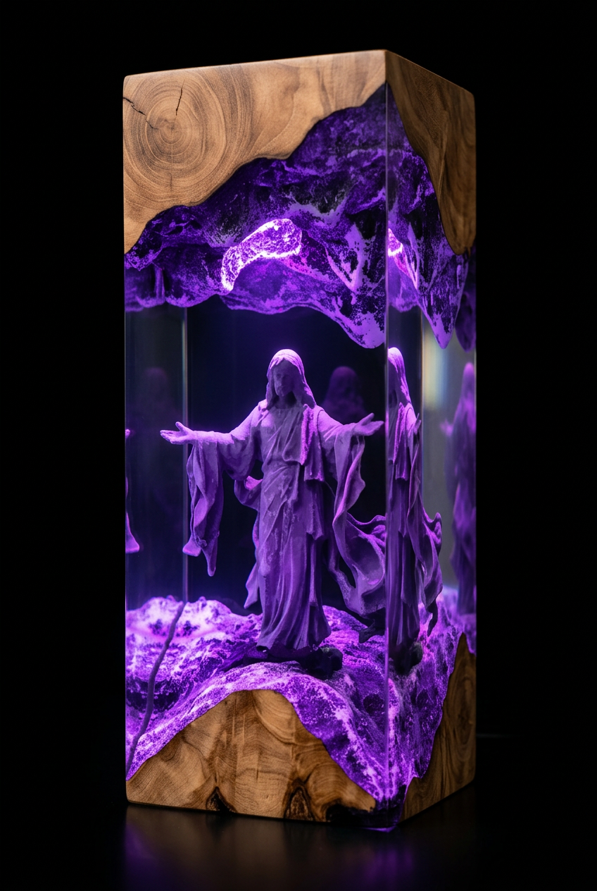 “He Is Risen” Resin Lamp